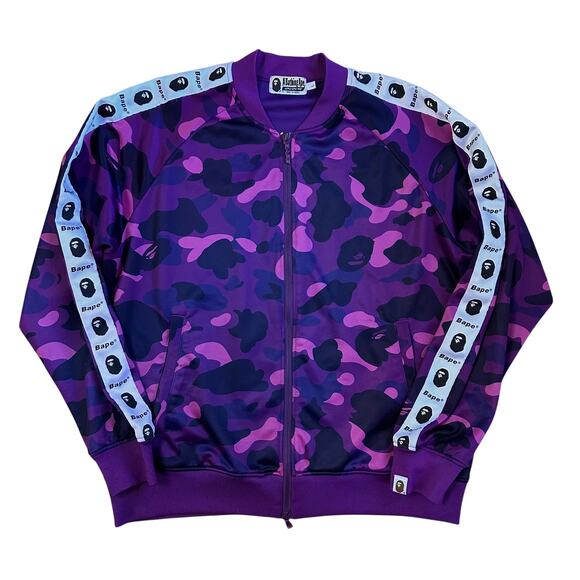 L Bape Purple Camo Lined Track Jacket - Picture 1 of 5
